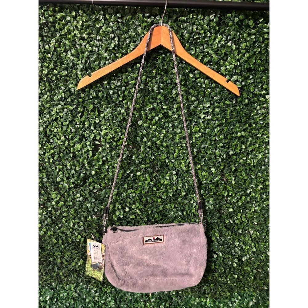 Kavu Stone Gray NWT So Fluffy Long Strap Bag